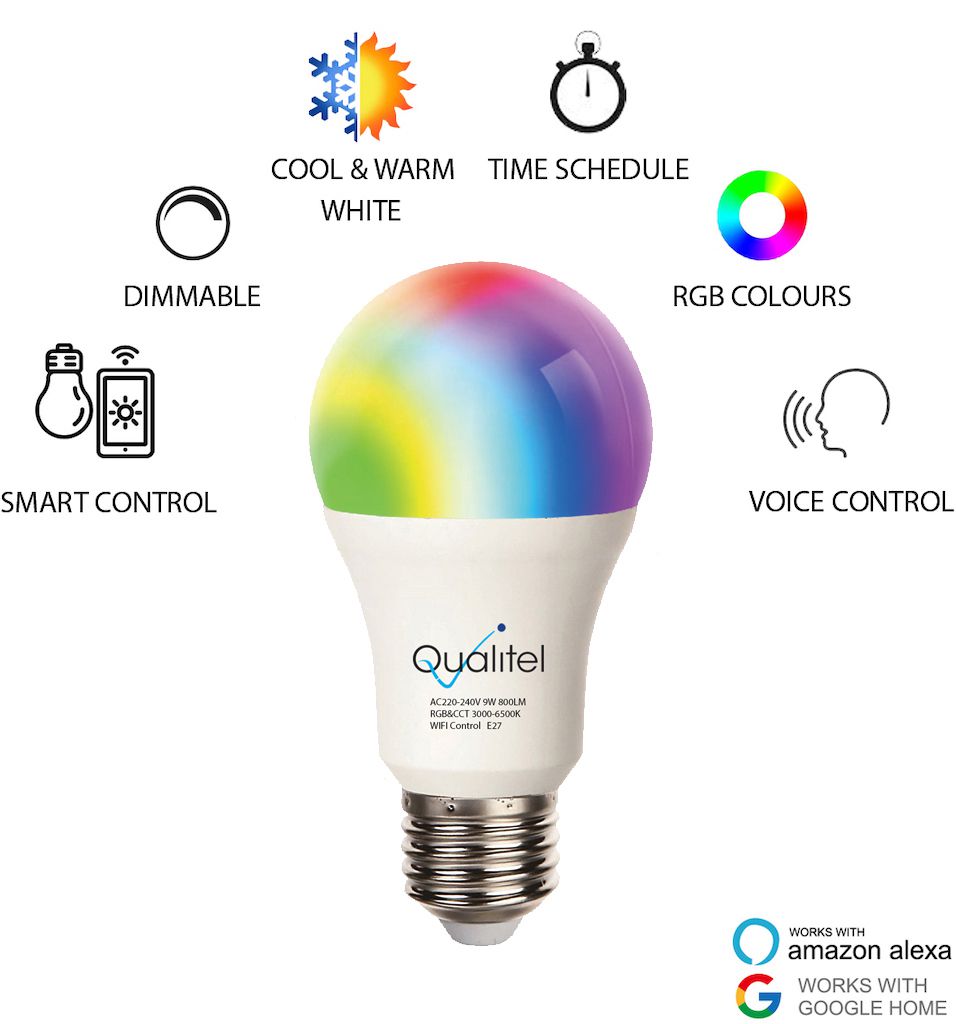 Smart Wi-Fi Bulb - E27 - QT-ALS08 - Qualitel Transmission